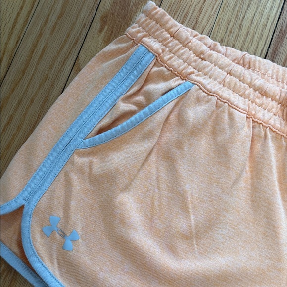 Under Armour Light Orange Women's Athletic Shorts - Picture 2 of 3